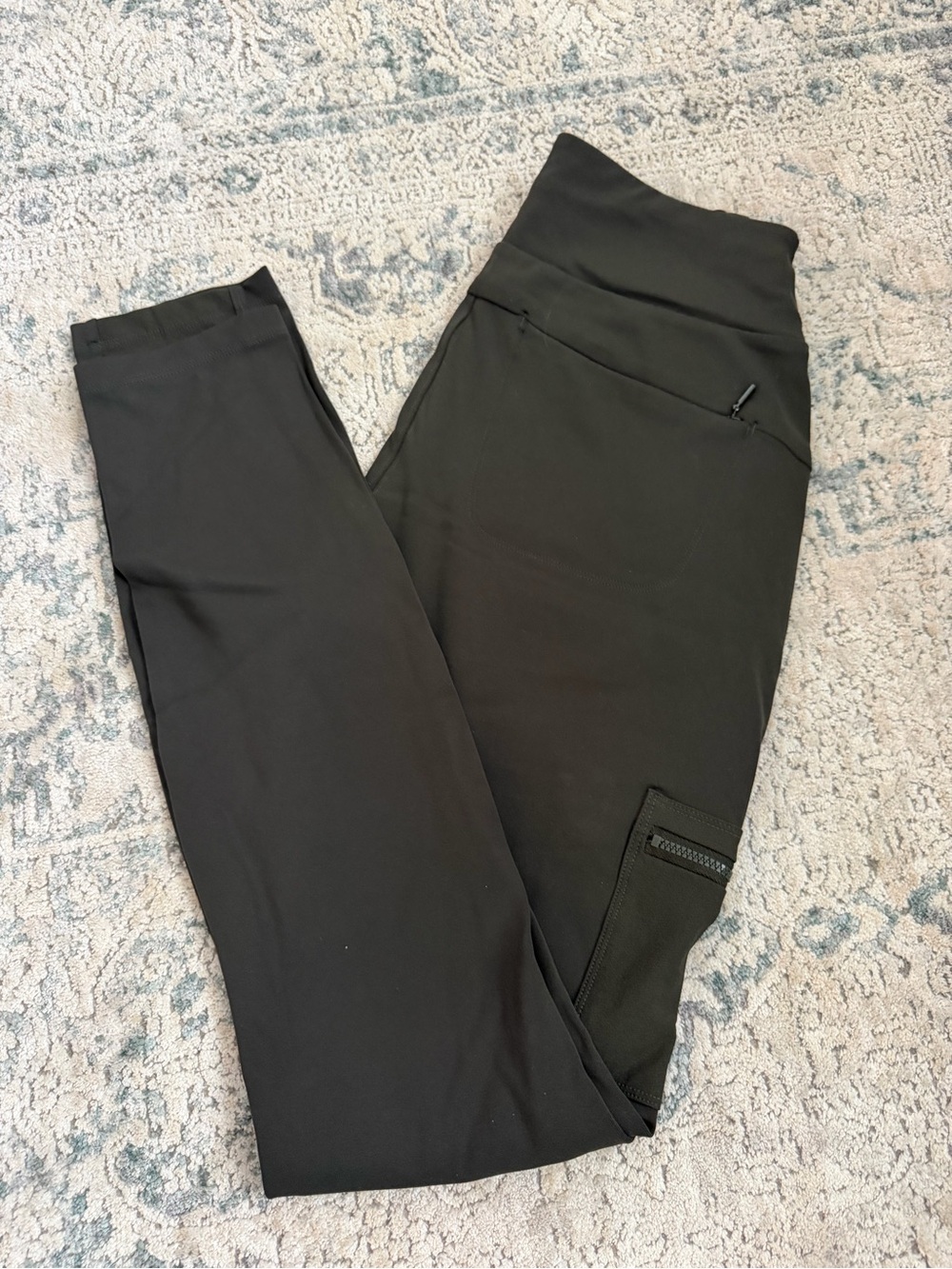 Athleta Black High-Rise Performance Hiking Leggings with Zipper Pocket